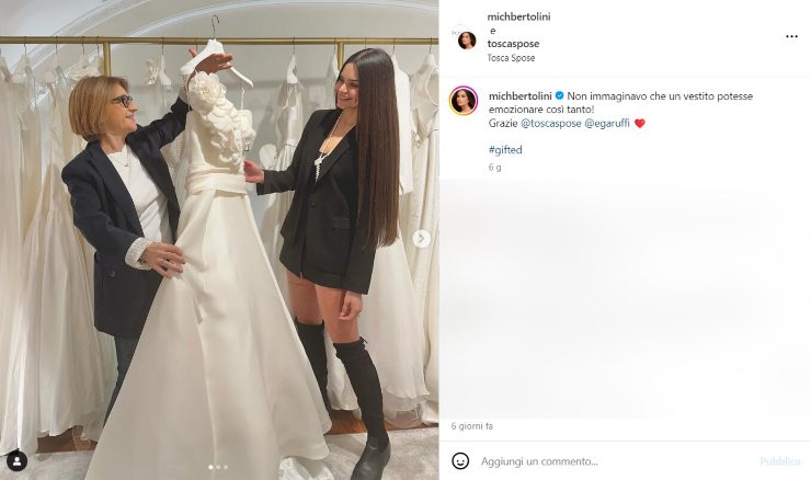Michelle Bertolini sceglie abito da sposa